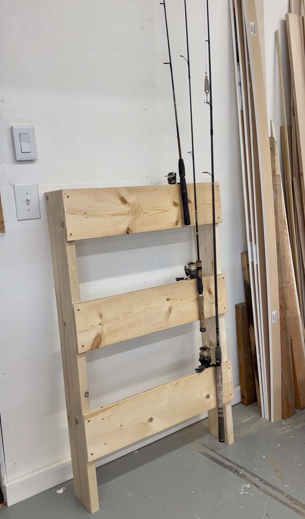 half height fishing rod rack plans