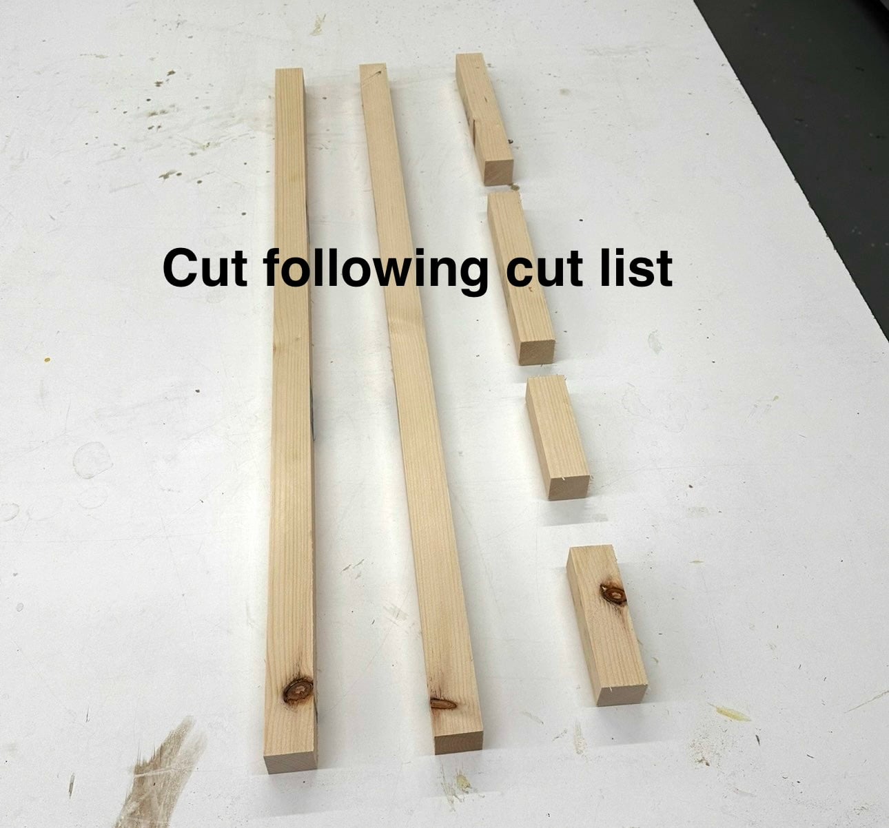 Shoe rack pieces cut from one 8-foot 2x2 board